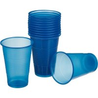 Стакан одноразовый Комус пластиковый синий (200 мл, 12 штук в упаковке)