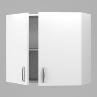 Шкаф навесной 80 см с 2 дверями (белый)