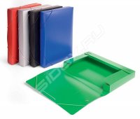 Пластиковая папка-короб на резинке A4 (Бюрократ BA25/05blue) (синий)