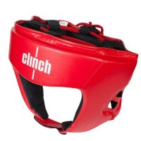 Шлем боксерский Clinch "Olimp", цвет: красный. Размер: L (58-62 см)