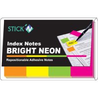 Набор самоклеящихся неоновых закладок из бумаги, 50*20, 4*50, 4 цвета, STICK"N, HOPAX.