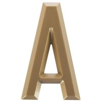Буква "А" Larvij самоклеящаяся 60x37 мм пластик цвет матовое золото