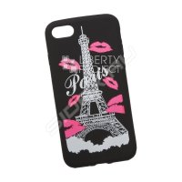 Силиконовый чехол-накладка для Apple iPhone 7 (0L-00029740) (Париж розовые губки)