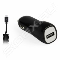 Автомобильное зарядное устройство 1 х USB, 1 А + кабель microUSB (Smartbuy NITRO SBP-1501MC) (черный