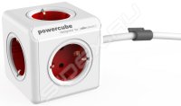 Сетевой удлинитель Allocacoc PowerCube Extended 1307/DEEXPC (5 розеток) (белый, красный)