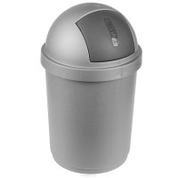 Контейнер для мусора Curver "Буллет бин", цвет: серебристый, черный, 25 л