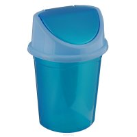 Контейнер для мусора "Violet", цвет: бирюзовый, голубой, 14 л