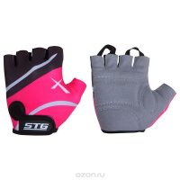 Перчатки велосипедные "STG" летние, быстросъемные, цвет: розовый. Размер L. Х 61872