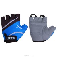 Перчатки велосипедные "STG" летние, быстросъемные, цвет: синий. Размер M. Х 61876