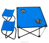 Набор мебели IRIT (стол + 2 табурета), цвет: синий. IRG-521
