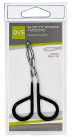 QVS Пинцет для бровей из нержавеющей стали в форме ножниц со скошенными кончиками