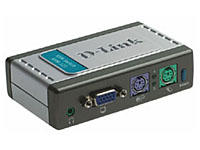 D-link Переключатель KVM на 2 ПК "KVM-121" монитор (D-Sub), клавиатура (PS/2), мышь (PS/2), колонки