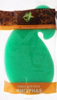 Губка для тела The Body Time "Кит", цвет: зеленый, 15 х 10 х 4 см