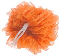 Мочалка Eva "Бантик", цвет: оранжевый, диаметр 9 см