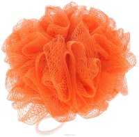 Мочалка Eva "Бантик", цвет: оранжевый, диаметр 11 см