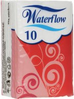 Waterflow Бумажные носовые платочки "Compact", цвет: красный, 10 шт
