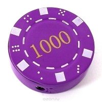 Зажигалка "Покерная фишка", цвет: фиолетовый. 94636