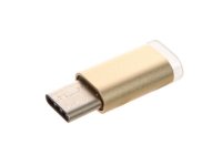   BROSCO MicroUSB - Type-C Adapter Gold ADPT-TYPE-C-MUSB-GOLD