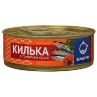 Килька в томатном соусе Белый кит 240 г (банка с ключом)