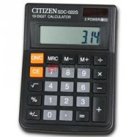 Калькулятор Citizen SDC-022S двойное питание 10 разряда настольный процент память корень черный