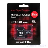  MicroSD 8Gb QUMO (QM8GMICSDHC10) microSDHC Class 10 + adapter