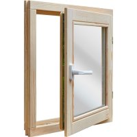 Окно деревянное 58x58 см глухое /поворотное, однокамерный стеклопакет