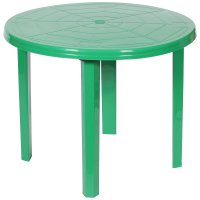 Стол садовый круглый 90x71x90 см, пластик, цвет зеленый