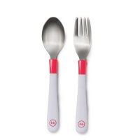    Happy Baby Spoon Fork Baby Cutlery Set Red 15027 4650069782162