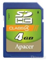 4Gb   SecureDigital (SDHC) Apacer Class 4 (AP4GSDHC4-R)