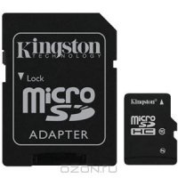   SDMicro (TransFlash) 4Gb Kingston, microSDHC Class 10 4GB+ADP (SDC10/4GB)