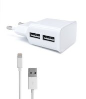   Red Line NC-2.1AC 2xUSB + 8pin  Apple 2.1A White