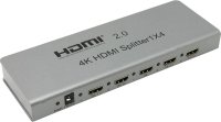 Разветвитель HDMI 4K Splitter ORIENT HSP0104H-2.0, 1-)4, HDMI 2.0/3D, UHDTV 4K/ 60Hz (3840x2160)/HDT