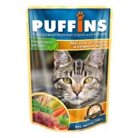 PUFFINS Мясное ассорти в желе 100g для кошек 58761