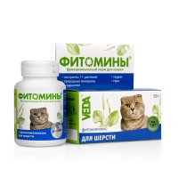 Фитомины Для шерсти 100 таблеток для кошек