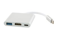  Red Line Type-C 3 in 1 Multiport Adapter Silver