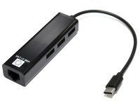   5bites USB 3.1 - 3xUSB 2.0 - RJ45 100Mb Black UA3C-45-09BK