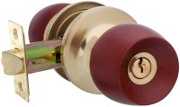 Ручка-защ елка Avers 0598-01-GM/Beech, с ключом и фиксатором, сталь, цвет матовое золото /бук