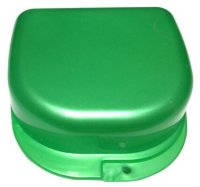 StaiNo Denture Box ? Бокс пластиковый, 78*83*45 мм (зеленый перламутровый) 1 шт.