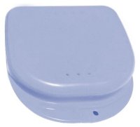 StaiNo Denture Box Slim ? Бокс пластиковый, 82*85*29 мм (голубой) 1 шт.