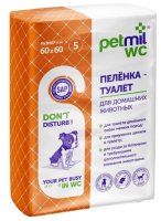 Пеленка Пеленки для собак впитывающие Медмил Petmil WC 60 х 60 см 5 шт.