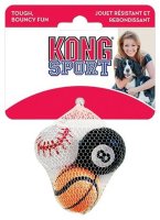 Мяч для тенниса Мячик для собак KONG Air Sport теннисный очень маленький, 3 шт (ABS5E) черный/белый/