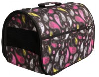 Переноска-сумка для собак Lion Lux L 47 х 30 х 31 см черный с розовыми, белыми и желтыми пейсли