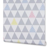 Обои на бумажной основе Треугольник 0.53 х 10.05 м цвет серый 4
