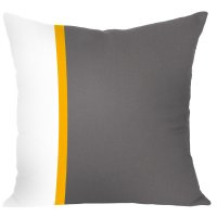 Подушка декоративная 40 х 40 см цвет белый/желтый/серый
