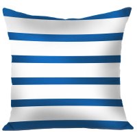 Подушка декоративная Полоса 40 х 40 см цвет сине-белый