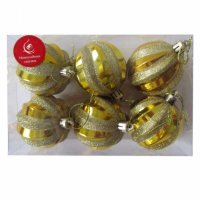 Набор елочных шаров Новогодняя сказка 6 шт 6 см золото 973623