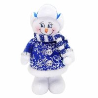 Кукла Новогодняя сказка Снеговик 20 см 972419 синий