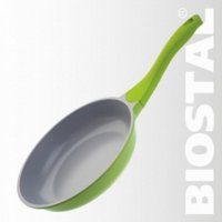 Сковорода BIOSTAL Bio-FP-24 салат/серый