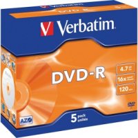   DVD+R Verbatim 4,7Gb 16x Color SlimCase (43556) 5 