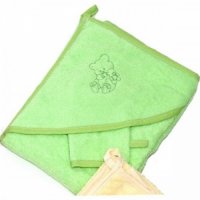 Пеленка-полотенце для купания с варежкой Bombus 9014 зеленая